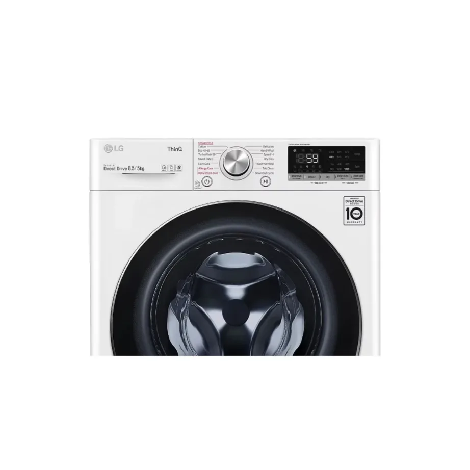 LG F2DV5S8S2E 60 cm valge pesumasin-kuivati 8,5/5 kg aurufunktsiooni ja Wi-Fi-ga – 4