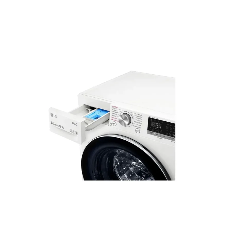 LG F2DV5S8S2E 60 cm valge pesumasin-kuivati 8,5/5 kg aurufunktsiooni ja Wi-Fi-ga – 5
