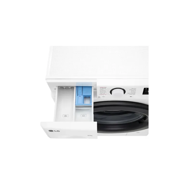 LG F4DR509SBW pesumasin-kuivati pesuainesaal avatud