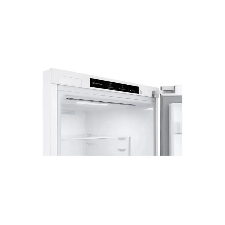 LG GBV3100DSW täidetud külmik värskete toiduainetega