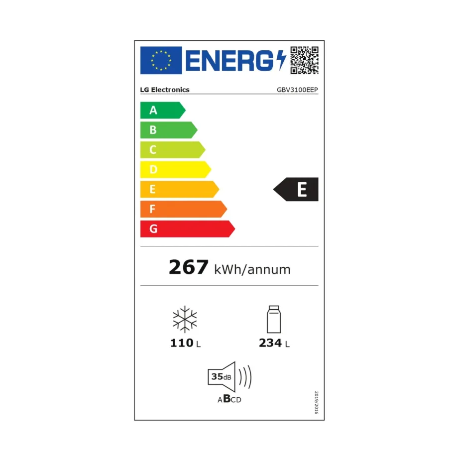 LG GBV3100EEP 60 cm tumegrafiit eraldiseisev No Frost kombikülmik alumise sügavkülmaga 344 l – 14