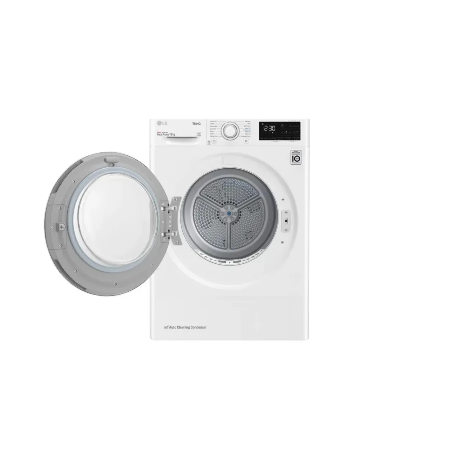 LG RH80V3AV6N 8 kg valge soojuspumbaga kuivati Wi-Fi ja LED-ekraaniga 60 cm – 15