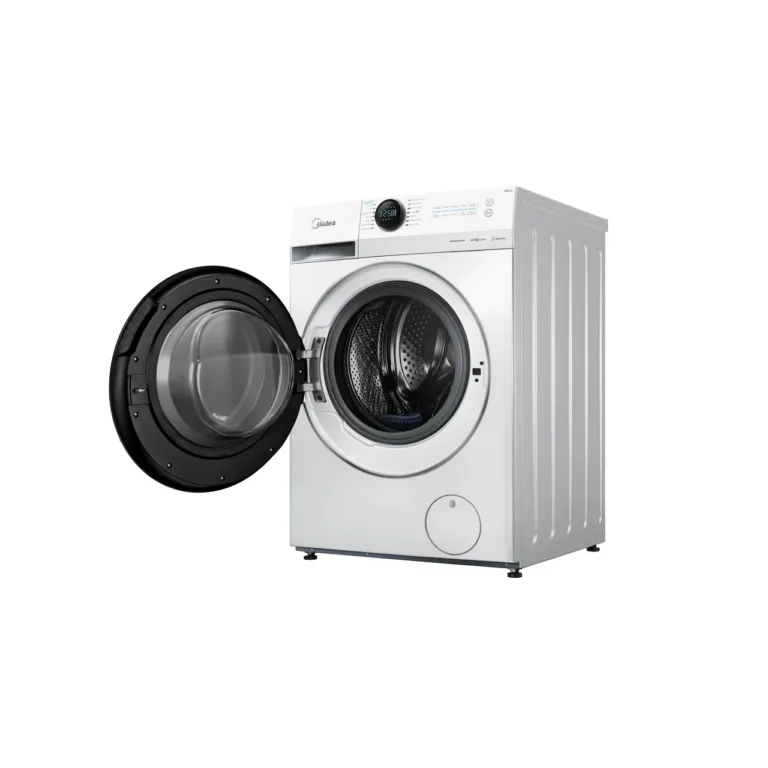 Midea MF200D80WB/W-HR valge pesumasin-kuivati nurgavaade vasakult