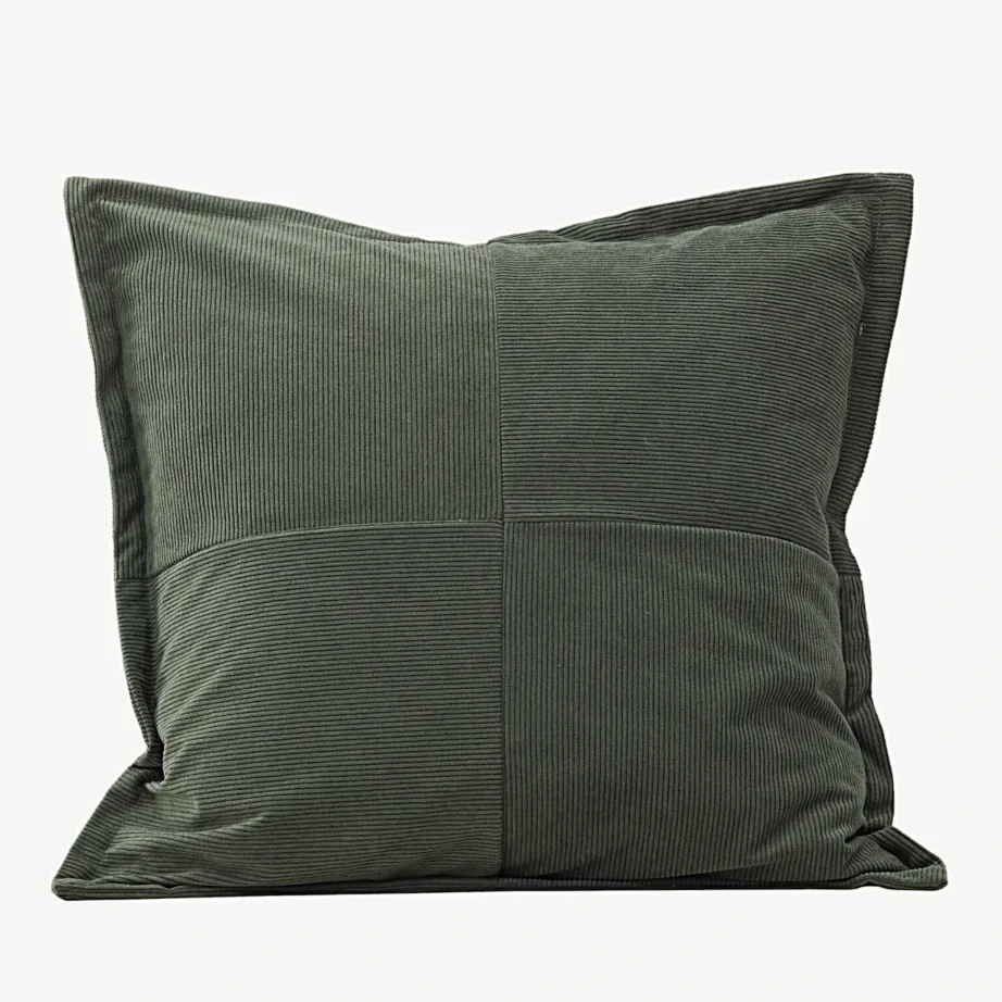 Manchester-kangast dekoratiivpadjapüür Lykke, tume roheline, 50 × 50 cm, 16091-504 – 2