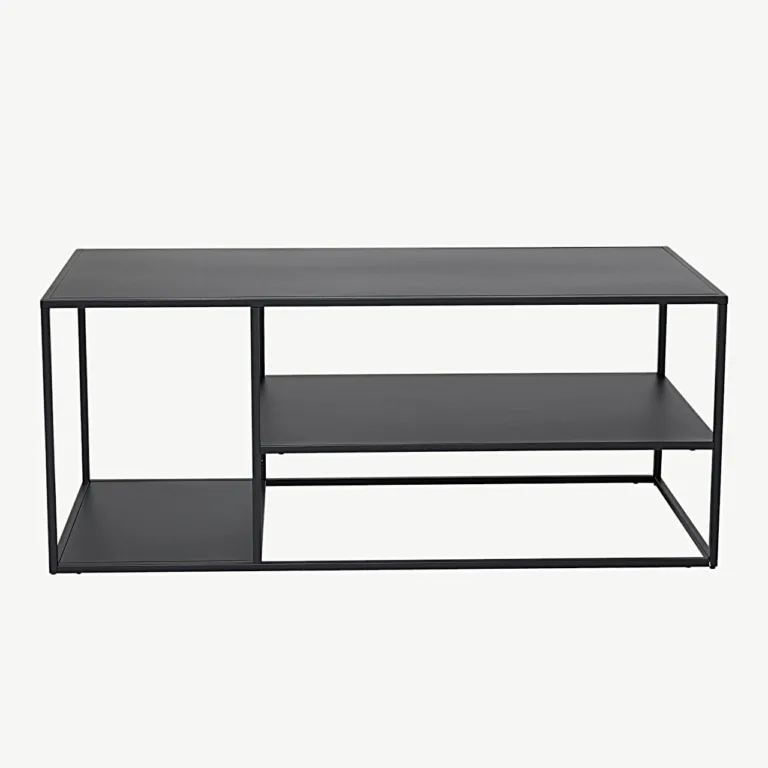 Mustast terasest diivanilaud Staal, 120 × 50 cm, minimalistlik disain - 18081-208