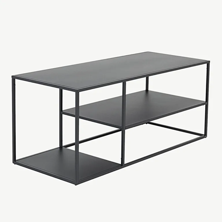 Mustast terasest diivanilaud Staal, 120 × 50 cm, minimalistlik disain - 18081-208
