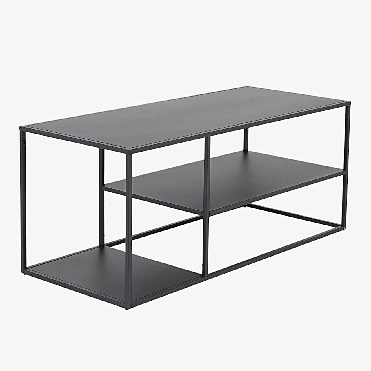 Mustast terasest diivanilaud Staal, 120 × 50 cm, minimalistlik disain - 18081-208