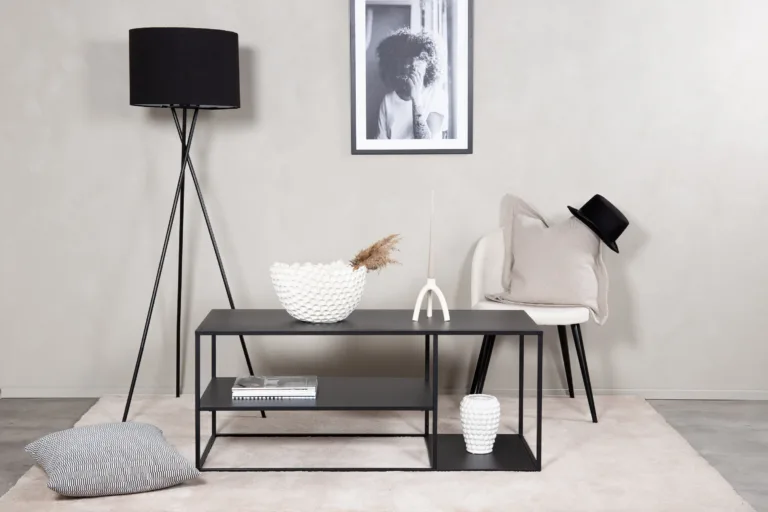 Mustast terasest diivanilaud Staal, 120 × 50 cm, minimalistlik disain - 18081-208
