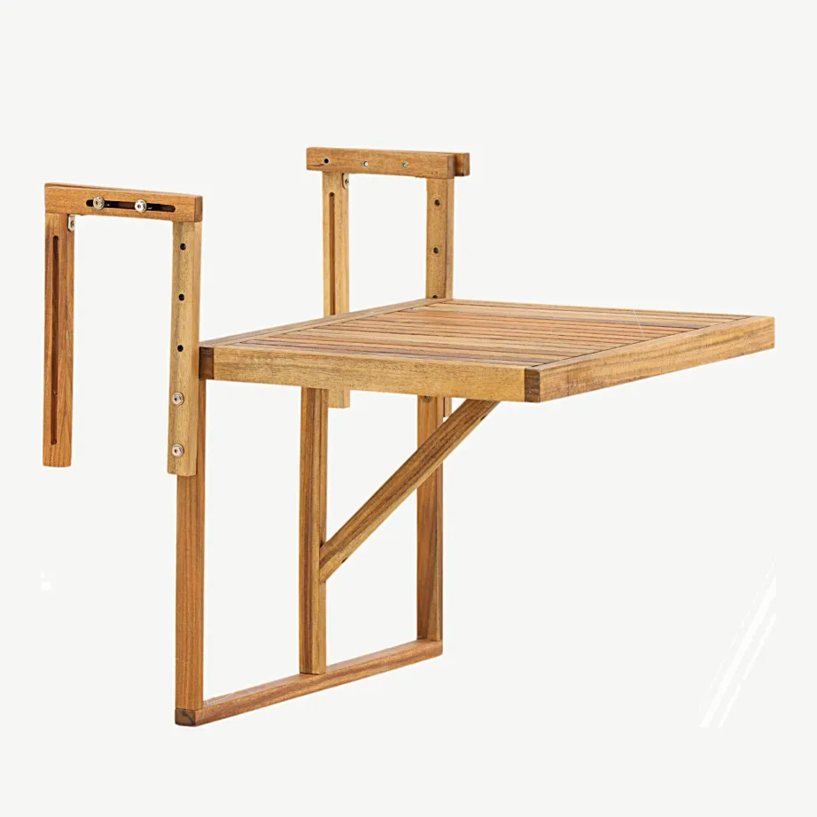 Kokkupandav akaatsiapuidust rõdulaud Marion, naturaalne viimistlus, 2070-075 – 3