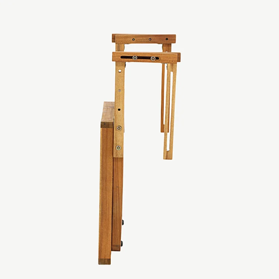 Kokkupandav akaatsiapuidust rõdulaud Marion, naturaalne viimistlus, 2070-075 – 4