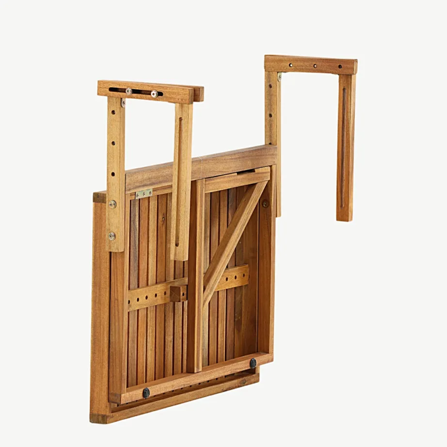 Kokkupandav akaatsiapuidust rõdulaud Marion, naturaalne viimistlus, 2070-075 – 5