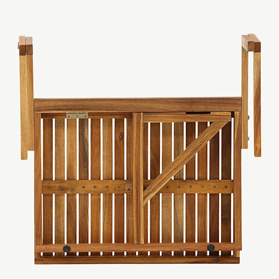 Kokkupandav akaatsiapuidust rõdulaud Marion, naturaalne viimistlus, 2070-075 – 6