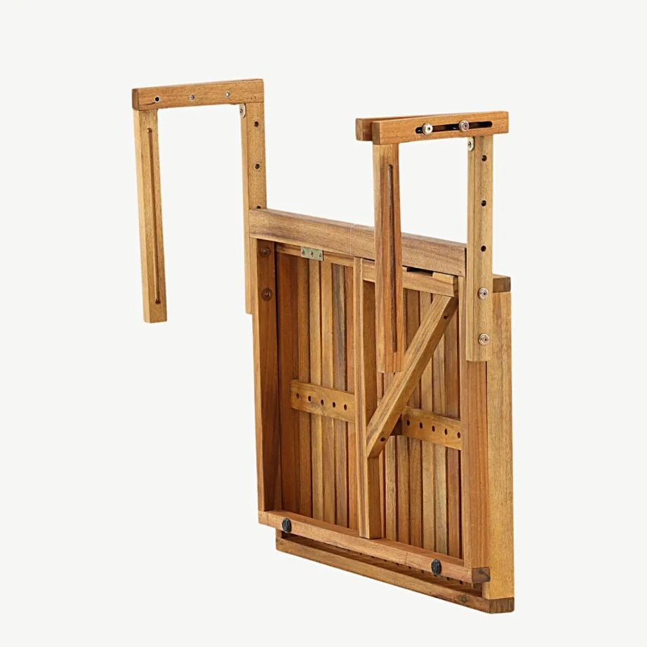 Kokkupandav akaatsiapuidust rõdulaud Marion, naturaalne viimistlus, 2070-075 – 7