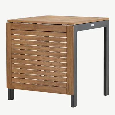 Laiendatav aiakohvilaud Diego (pruun puitplastkomposiit, must alumiinium, 70–130 cm) - 6012-001