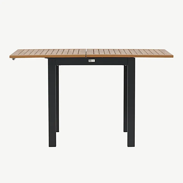Laiendatav aiakohvilaud Diego (pruun puitplastkomposiit, must alumiinium, 70–130 cm) - 6012-001