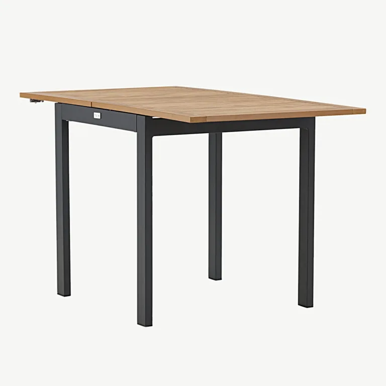 Laiendatav aiakohvilaud Diego (pruun puitplastkomposiit, must alumiinium, 70–130 cm) - 6012-001
