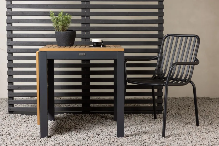 Laiendatav aiakohvilaud Diego (pruun puitplastkomposiit, must alumiinium, 70–130 cm), 6012-001 – 8