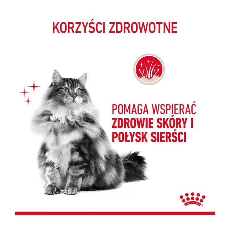 Royal Canin kass karva tervise reklaamtekst ja ikoon