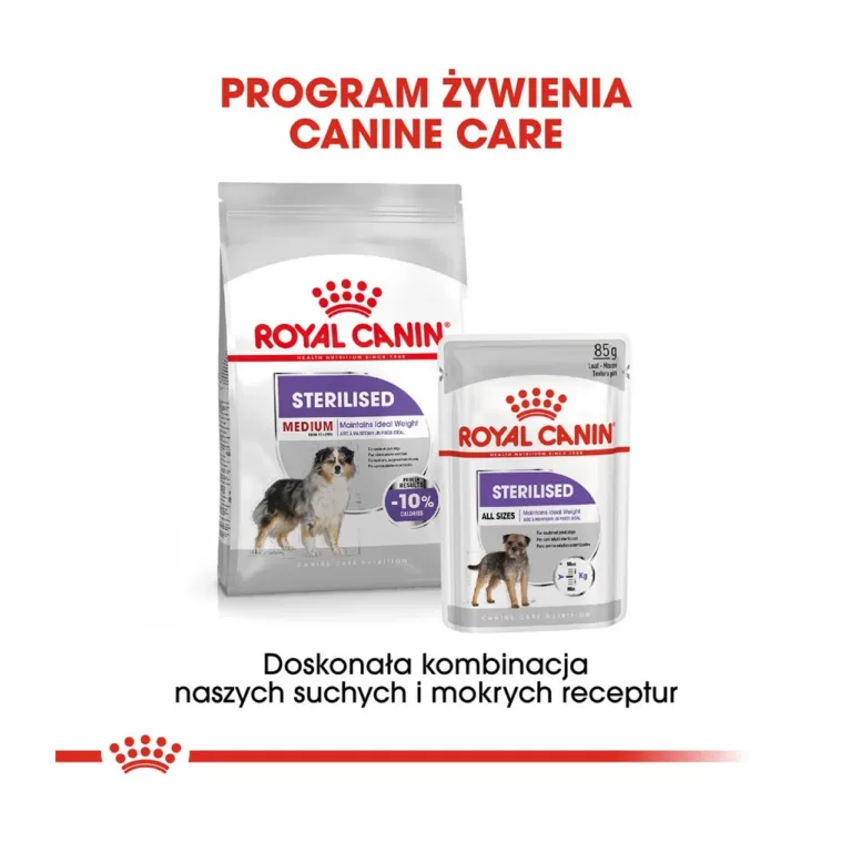 Royal Canin Medium Sterilised kuiv- ja märgtoidu kombinatsioon