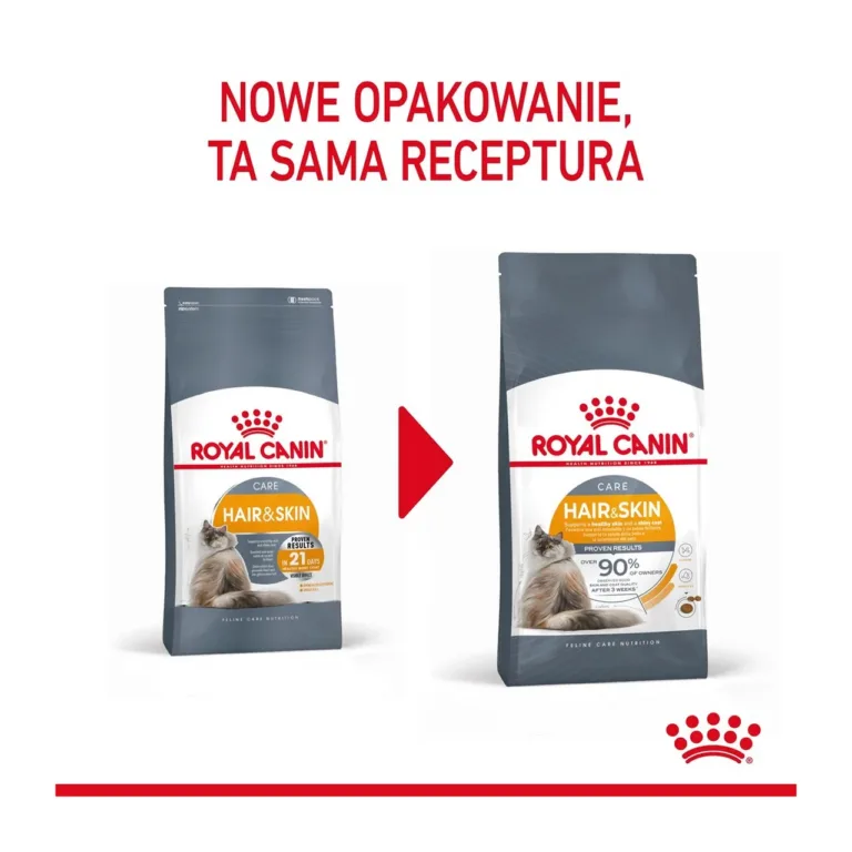 Royal Canin Hair & Skin Care uus ja vana pakend