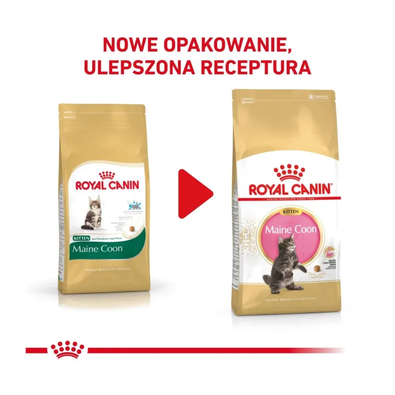 Royal Canin Maine Coon kassipoja kuivtoidu uue ja vana pakendi võrdlus