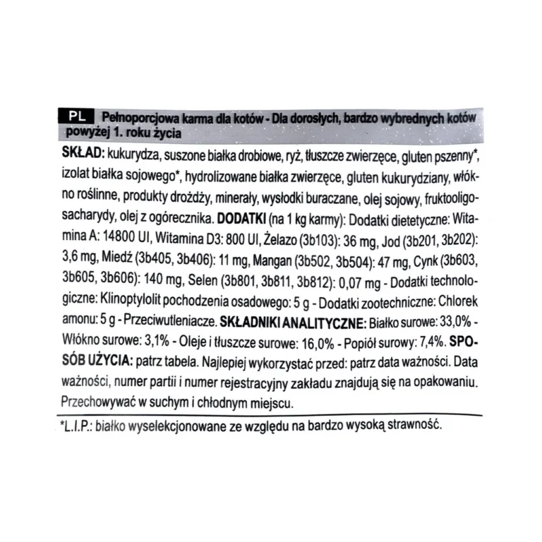 Royal Canin kassitoidu koostis ja analüüs (poola tekst)