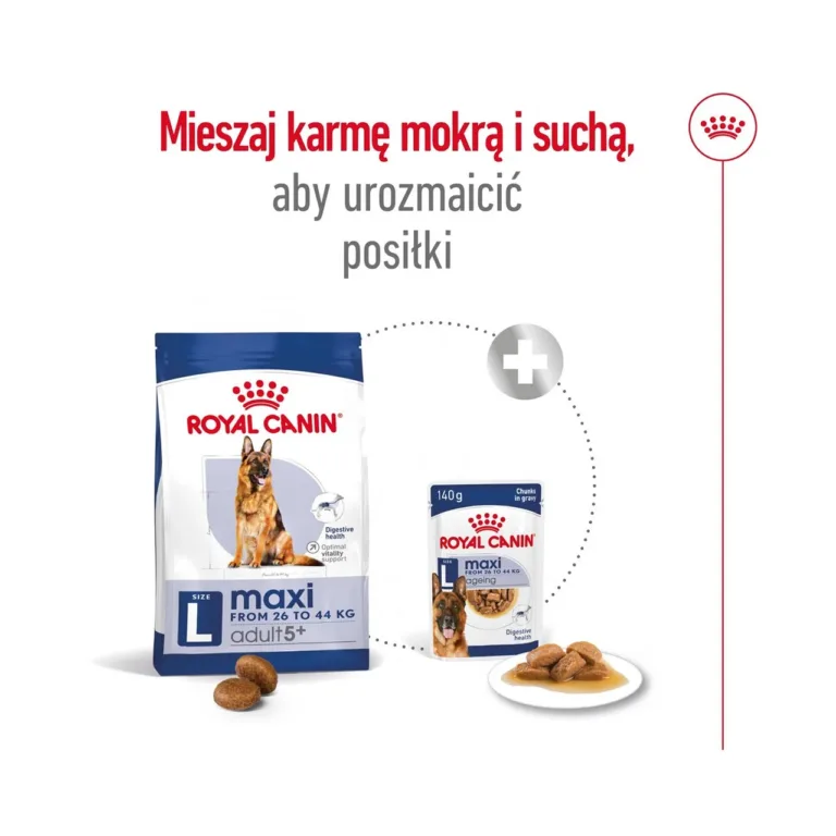 Royal Canin Maxi Adult 5+ kuivtoit segatav märgtoiduga