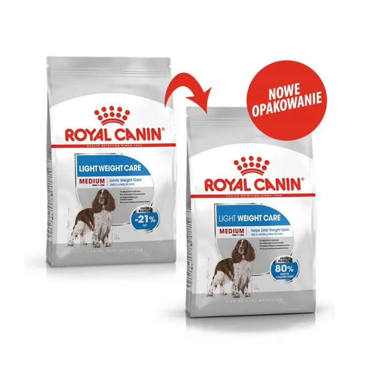 Royal Canin Medium Light Care pakendimuudatused võrdluses