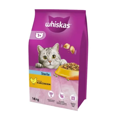 Whiskas steriliseeritud kasside kuivtoit kana 14 kg kott