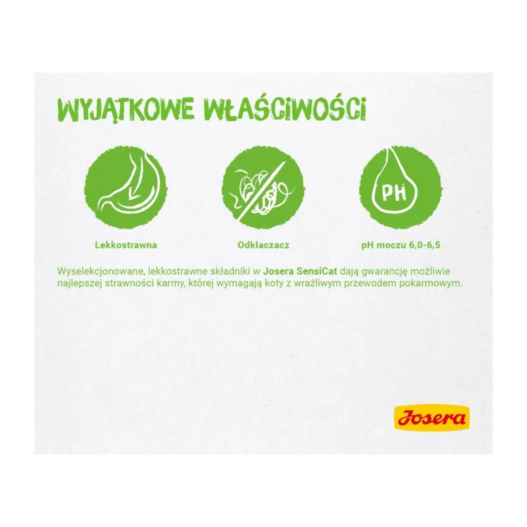 Josera Sensicat kassitoidu erifunktsioonide infograafika