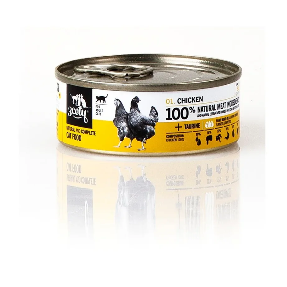 3COTY 80g kanaga täissööt, gluteenivaba monoproteiinne märgtoit täiskasvanud kassile