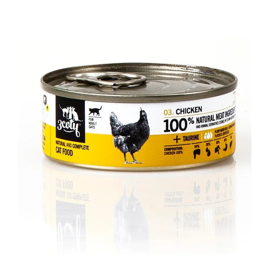 3coty kana märgtoit kassile 80g – gluteenivaba monoproteiinne