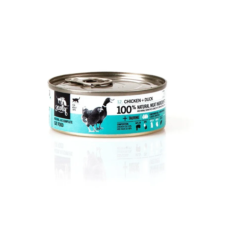 3COTY Chicken with Duck 80g täisväärtuslik gluteenivaba märgtoit täiskasvanud kassile