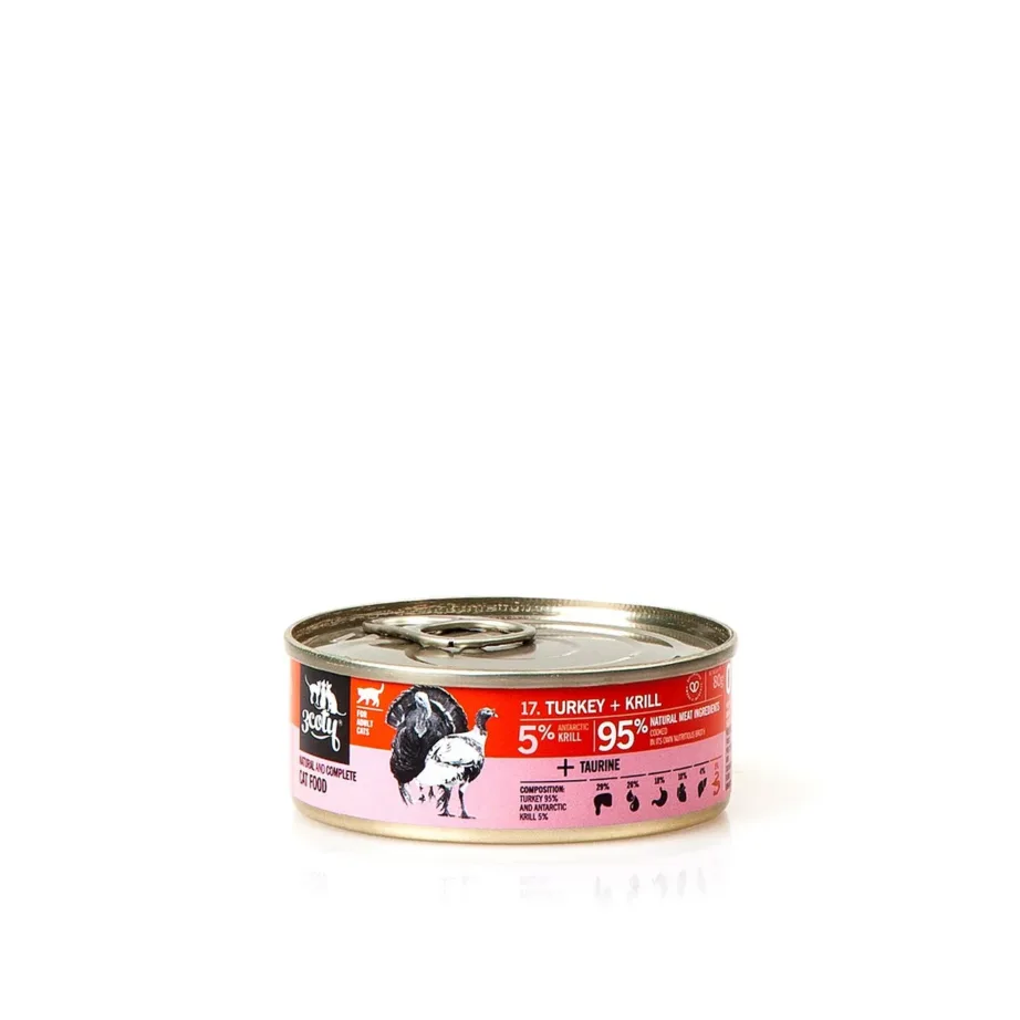 3COTY kalkuni ja krilliga märg kassitoit 80 g gluteenivaba täissööt täiskasvanud kassidele ilma kanata – 7