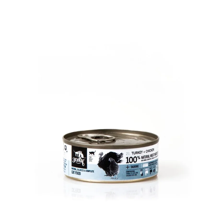 3COTY kalkuni-kanaga märg kassitoit 80 g teraviljavaba, gluteenivaba, sobib allergikutele ja täiskasvanud kassile – 8