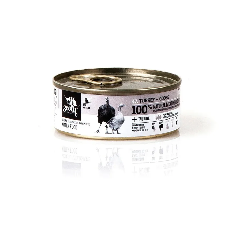 3COTY kalkuni-hanega märg kassitoit kassipoegadele 80g gluteenivaba