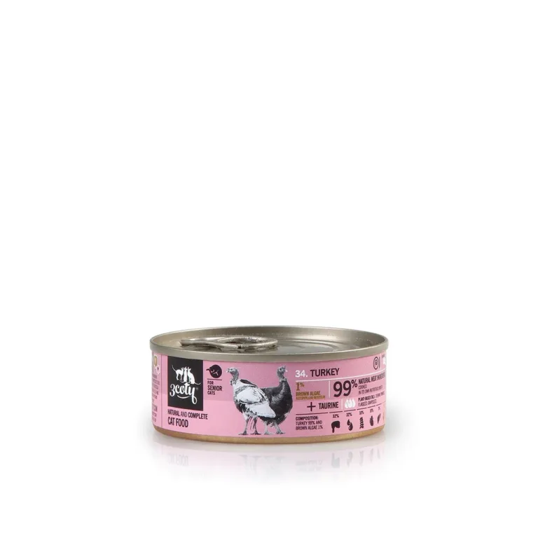 3coty kalkuni märgtoit eakale kassile 80g purk