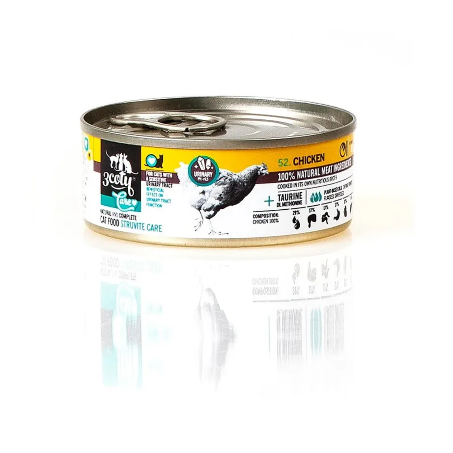 3COTY Chicken Struvite Care 80 g teraviljavaba täissööt täiskasvanud kassile kuseteede tervise toetamiseks