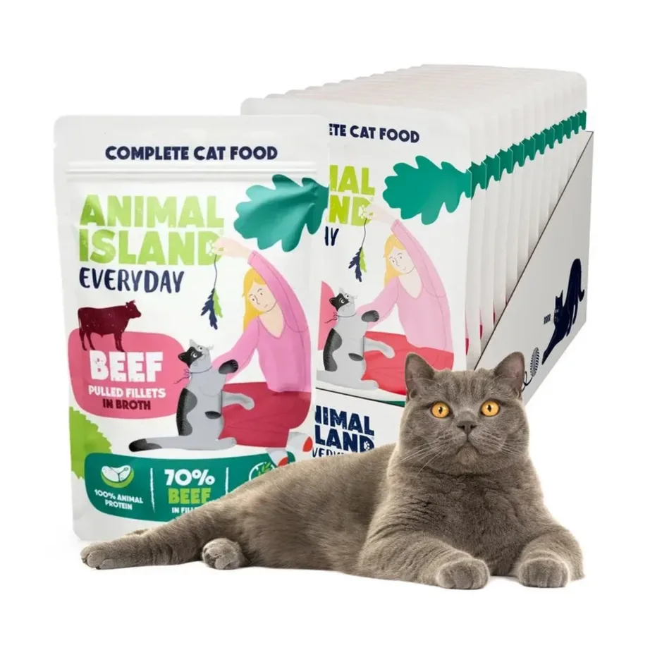 ANIMAL ISLAND Everyday 12 x 85g veisefileed kastmes teraviljavaba märgtoit täiskasvanud kassidele