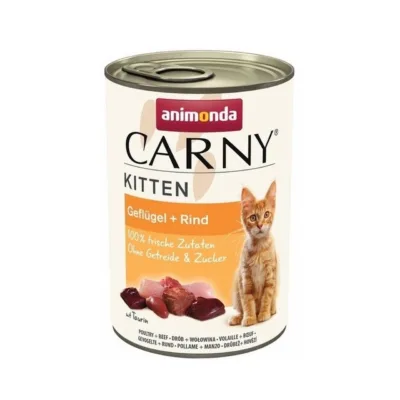 veise ja linnulihaga kassipoegade märgtoit Animonda Carny Kitten konserv
