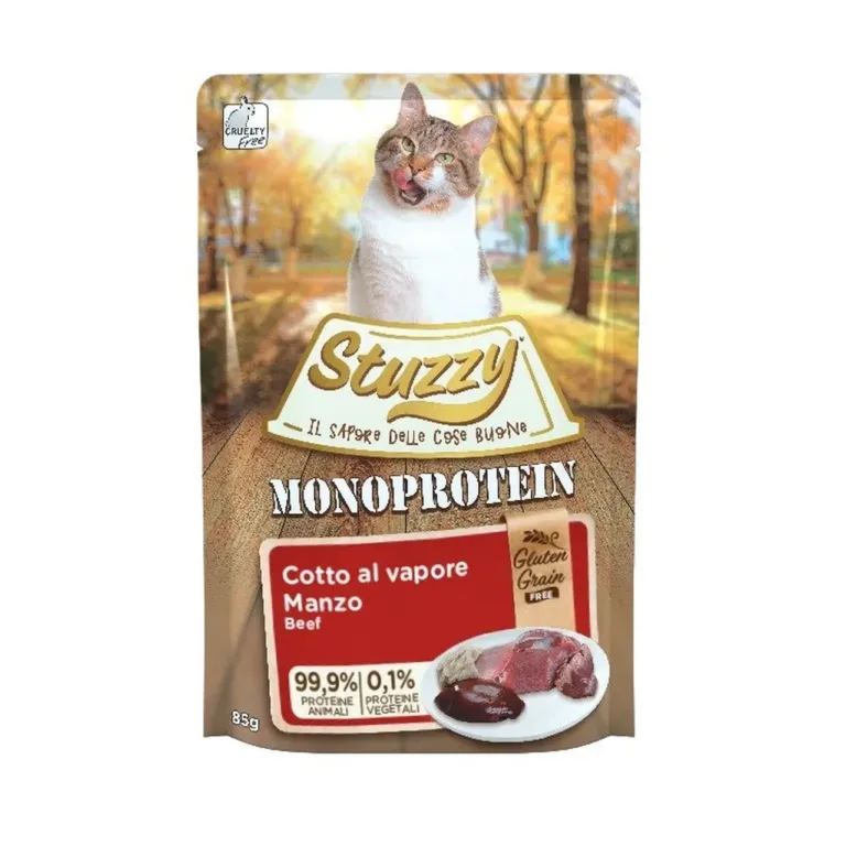 veiseliha monoproteiin märgtoit kassile Stuzzy kotis