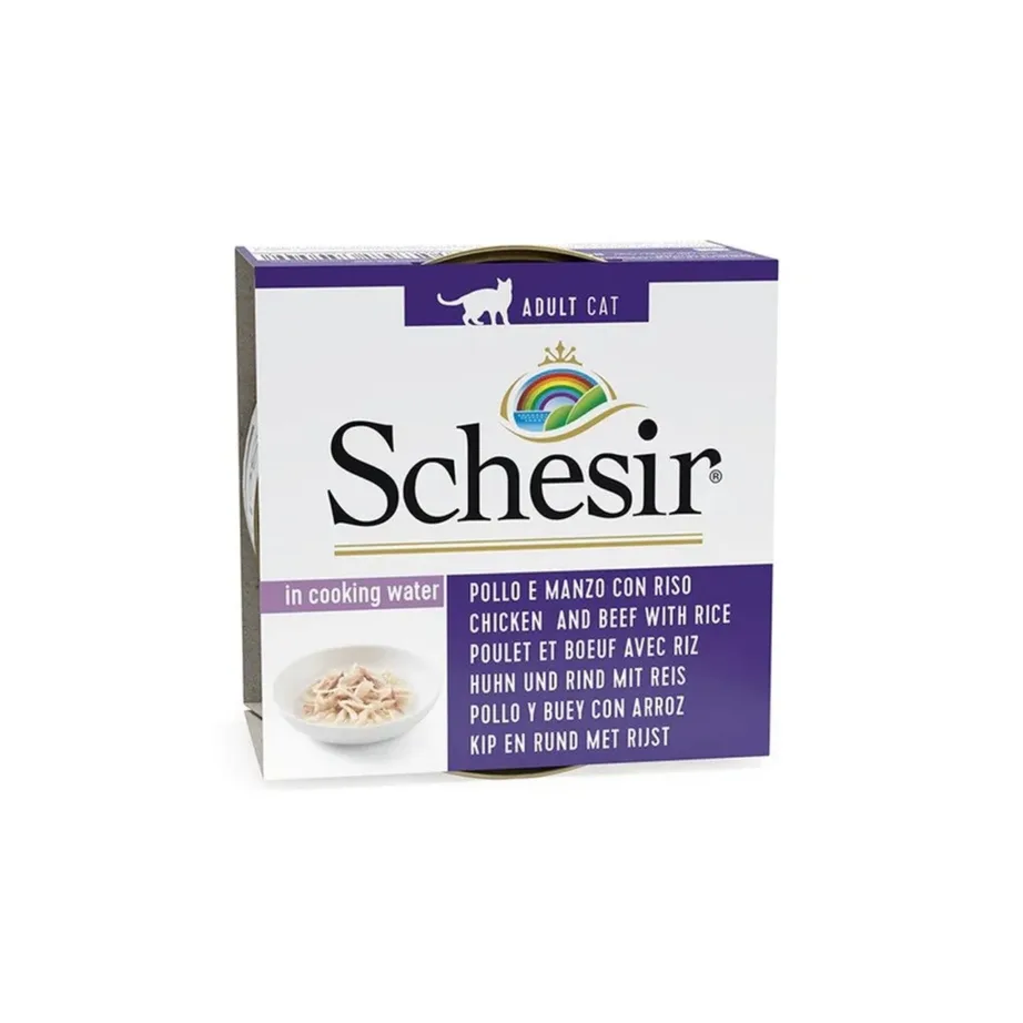 Schesir kana ja veiseliha riisiga 85g gluteenivaba märgtoit täiskasvanud kassile