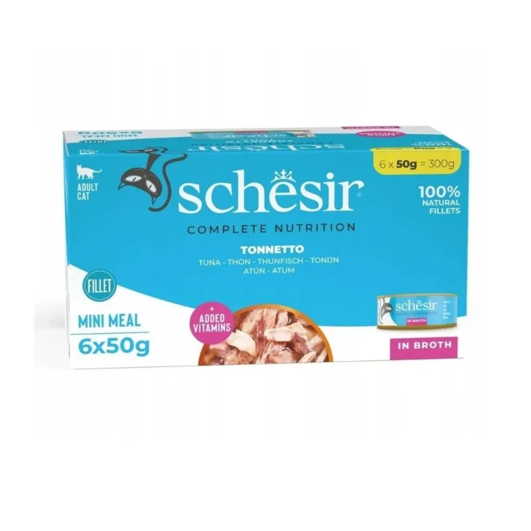 Schesir tuunikala märgtoit kassile 6x50g karp