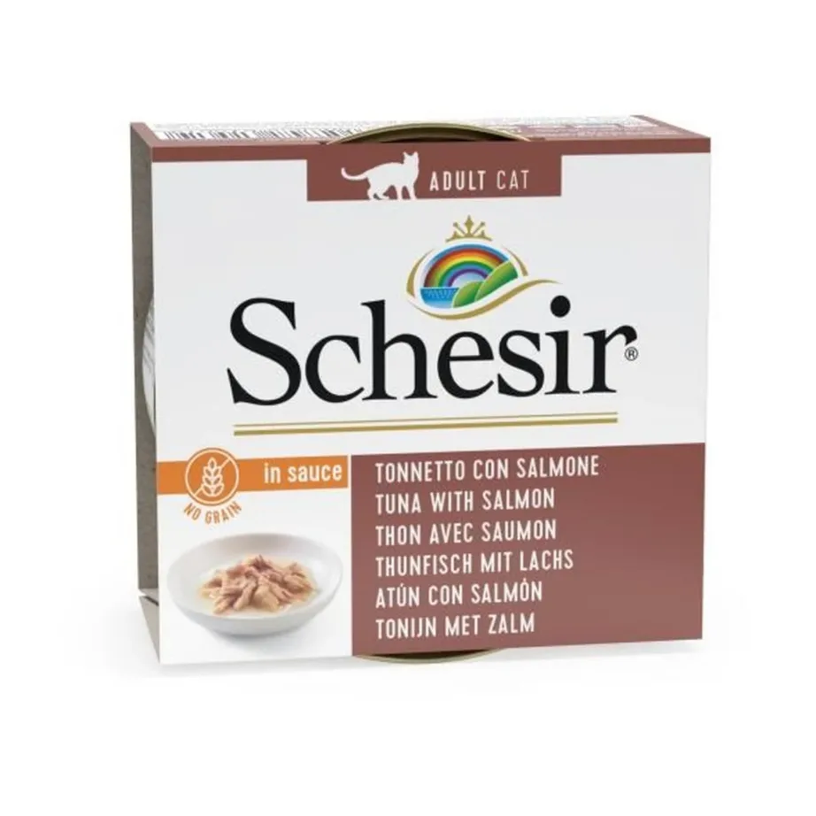 Schesir tuunikala ja lõhega 70g teravilja- ja gluteenivaba märgtoit täiskasvanud kassidele