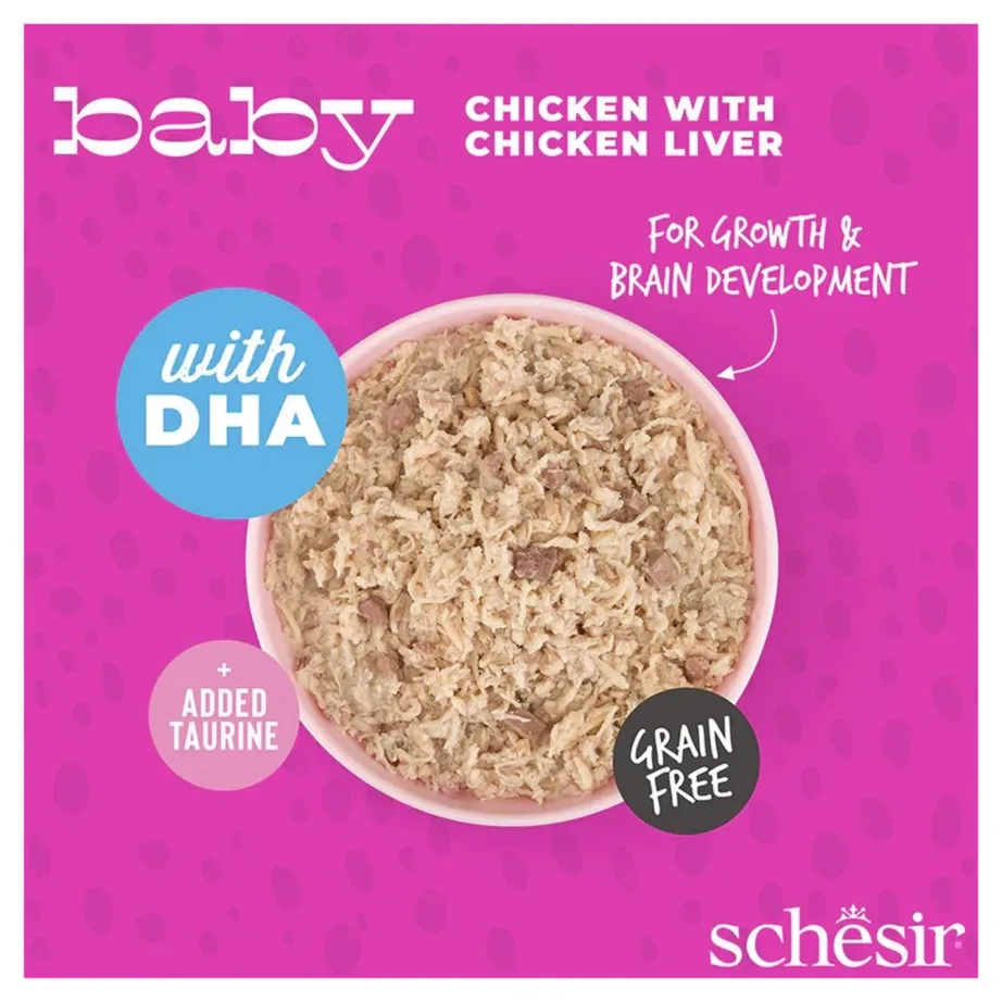 Schesir Baby kana maksaga märgtoit kassipoegadele, 70 g, gluteenivaba – 5