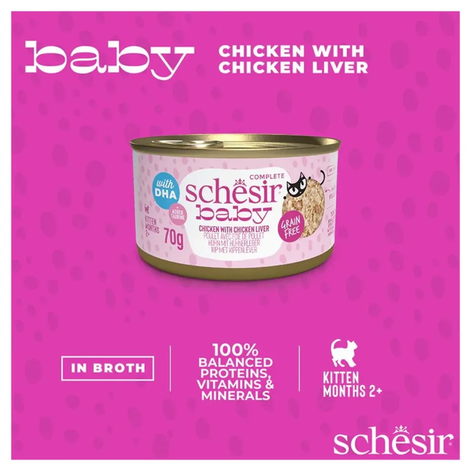 Schesir Baby kana maksaga märgtoit kassipoegadele, 70 g, gluteenivaba – 6