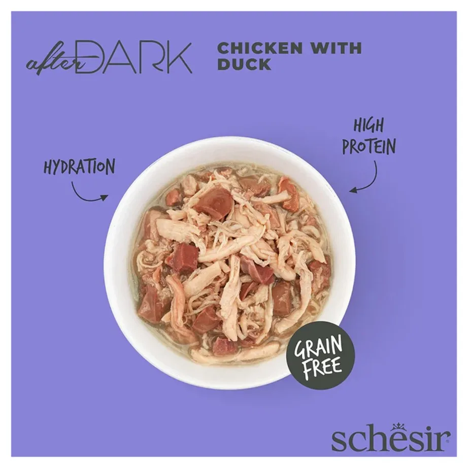 Schesir After Dark 80g kanafilee ja pardiga teraviljavaba märgtoit täiskasvanud kassile – 5