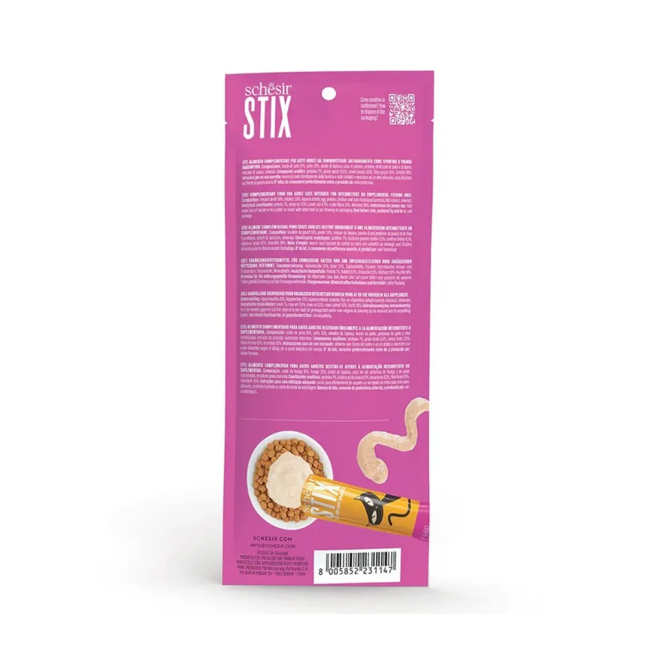 Schesir Stix Cream of Chicken 6x15g teraviljavaba kanapasta maius täiskasvanud kassidele – 3