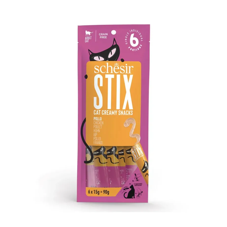 Schesir Stix Cream of Chicken 6x15g teraviljavaba kanapasta maius täiskasvanud kassidele