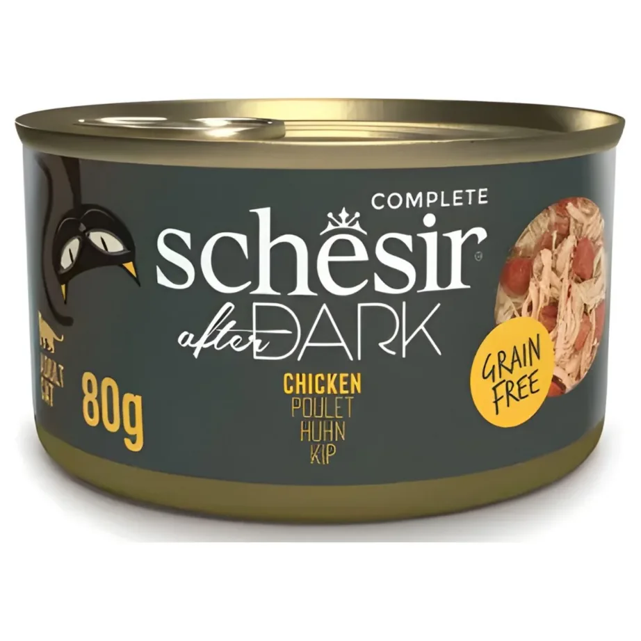 Schesir After Dark 80g kanafileega gluteenivaba märgtoit täiskasvanud kassile, konservis